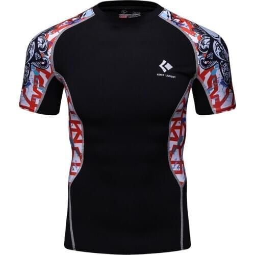 Hot Sale Digital Print Fitness Wear Custom Rashguard Short Sleeve Men Tshirt