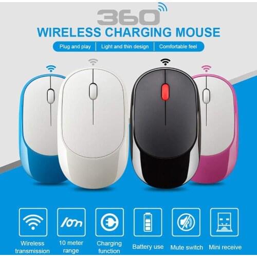 Wireless Computer 2.4G Mouse Mute Button USB Interface Portable Slim Charging Mouse For Business Trip Office R20