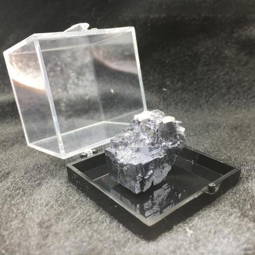 Natural Galena Cubic Mineral Specimen Box Quartz Crystal Stone Healing Energy Fine Teaching Specimen Home Decoration