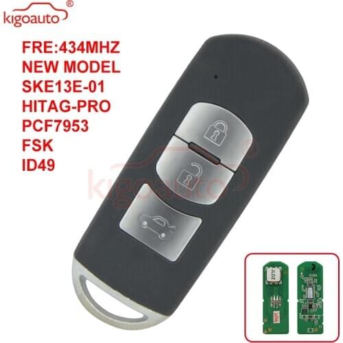 Kigoauto New model SKE13E-01 Smart key 3 button 434Mhz for Mazda 3 6 2014 2015 2016 2017