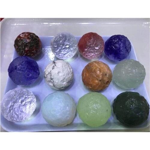 New Mixed Materials Hand Moon Crater crystal stone balls crystal healing stones For Decoration