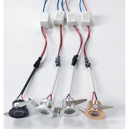 Dimmable LED Spotlights led ceiling Down lights Silver Black White 1W 3W Light bulbs for cabinet counter showcase AC110V 220V