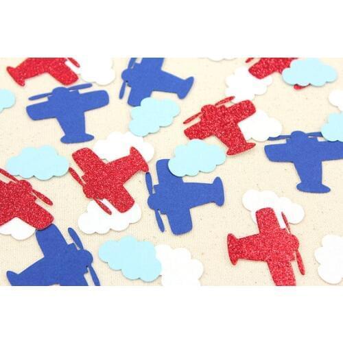 Airplane clouds Aviator Glitter Confettis Table Scatter wedding baby bridal shower bachelorette party decorations