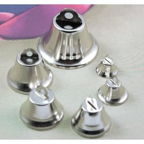 Silver Jingle Bells Shiny Copper Mini for Purse Bead Bracelet Necklace Pendant Purse Doors Pet Toy Collar Gift Box