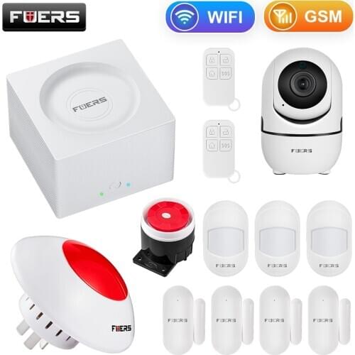 Fuers Wireless Alarm WIFI GSM Security Alarm System Kit Tuya APP Control Motion Detector Sensor Burglar Alarm System