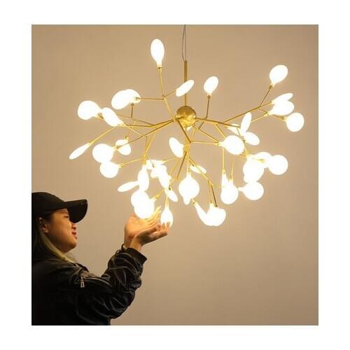 Nordic Modern Pendant Light LED Lights Gold Tree Firefly Hanging Lamps Bedroom Living Room Restaurant Home Indoor Lighting D72cm