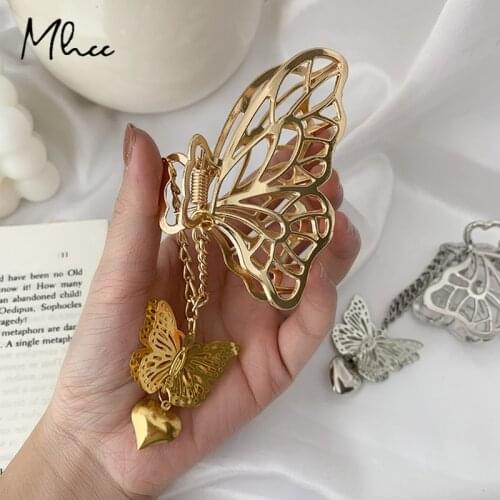 2021 Hot Sale Decorations Hair Clips For Women Butterfly Hair Accessories Tridimensional Pendant Hair Claw Cool Girl Hair Bows
