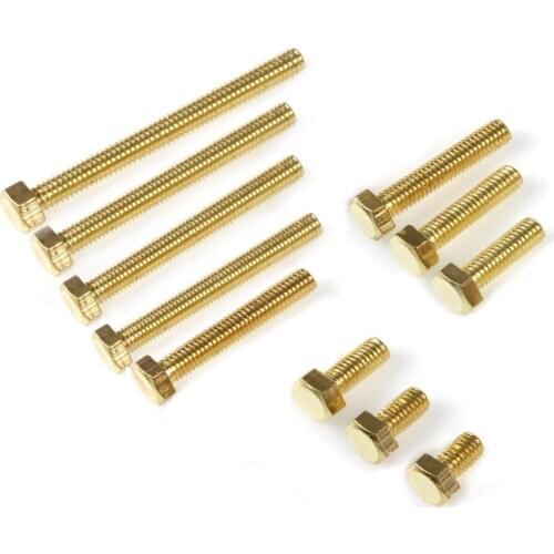 50pcs Copper alloy screws full thread screw M5 screws External hex screws M5*8/10/-40/50mm Fasteners for building decoration