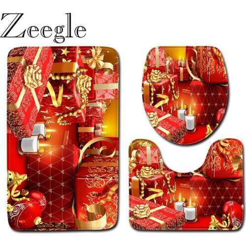 Zeegle Bathroom Carpet Set 3pcs Bathroom Mat Absorbent Shower Rug Foot Mat Washable Bath Mat Set Kitchen Carpet Toilet Rug