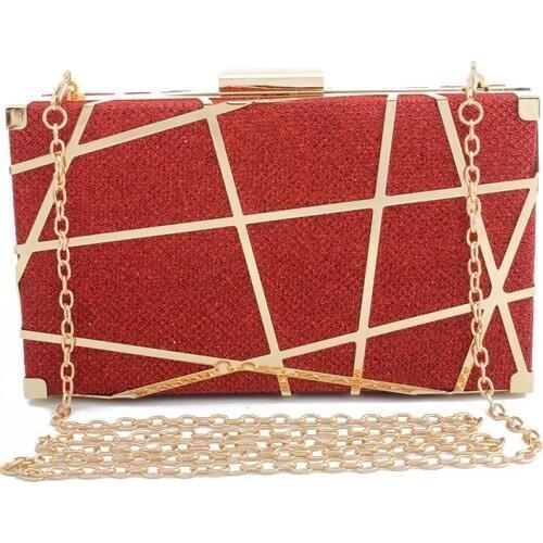 Women Evening Bag Hollow Out Metal Clutch Bags Ladies Blue Party Clutches Purple Wedding Clutch Purses