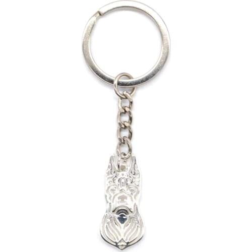 Womens Metal Animal Key Chains Lovers Boxer Dog Pendant Key Chains