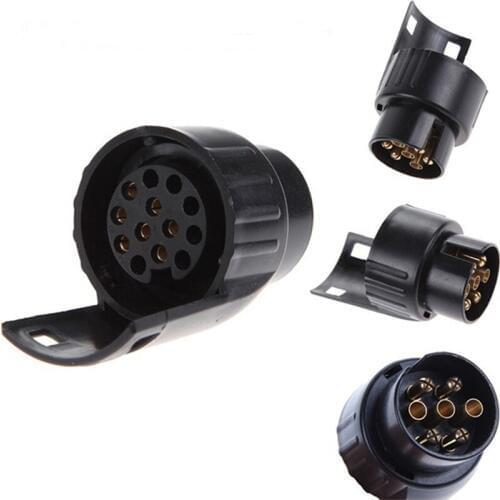1pcs black plastic 12V 7 turn 13 pin trailer socket adapter car trailer truck plug socket