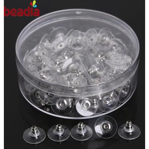 100pcs/Box 7x11mm Earring Findings Post Nuts Rhoium/Gold Plated For DIY Jewelry Accessories Bullet Ear Back Stopper Plugs Stud