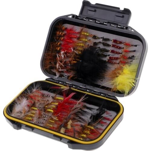 120pcs Handmade Fly Fishing Lures Set Dry and Wet Flies for Trout Pike Bass