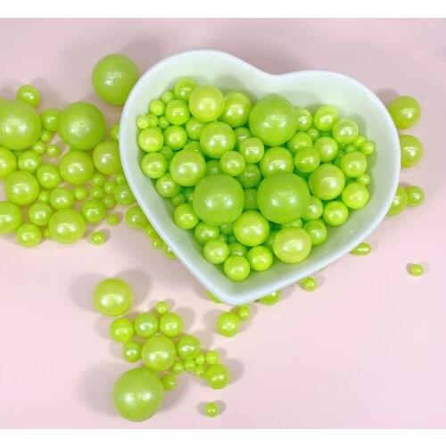 15g Edible Green Beads Pearl Sugar Ball Fondant DIY Cake Baking Sprinkles Green Ball Cup Cake Decoration Free Shipping