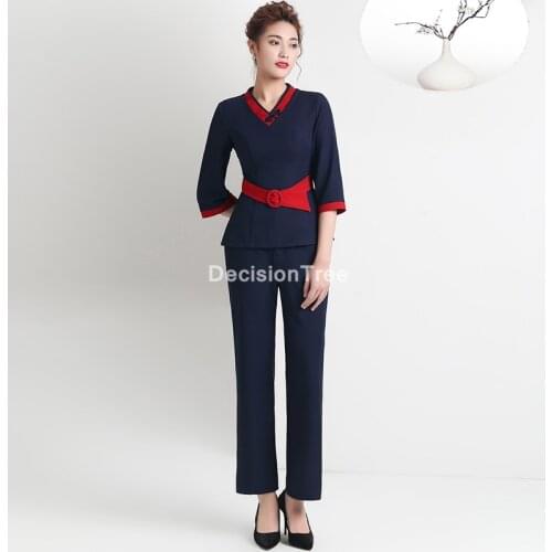 2021 korean spa clothes womens hotel workwear spa uniform beauty clothing work uniforms massage uniform for beauty salon