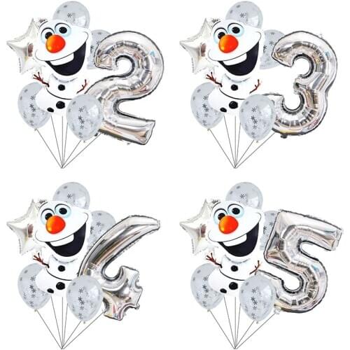 7pcs Frozen Party Balloons Snowman 32inch Number Balloon Set Adult Kids Birthday Party Decorations Baby Shower Balloons Globos