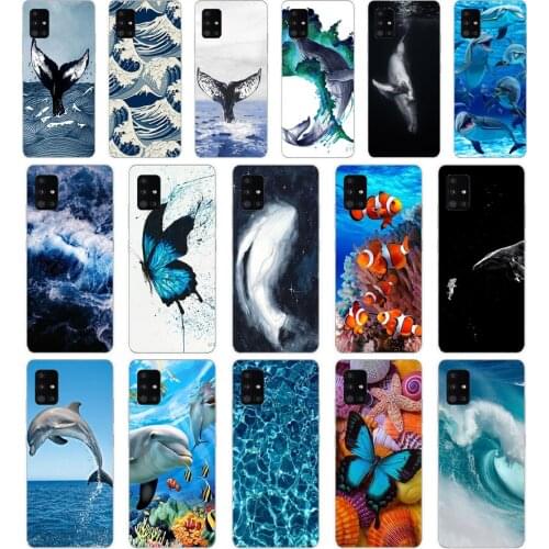 77 Whale Fish Wave Sea Soft Silicone Tpu Cover phone Case for Samsung Galaxy A31 A41 A51 A71 A40 2019 Case