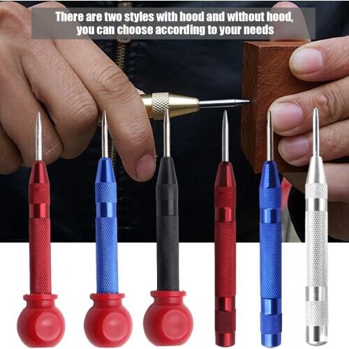 Automatic Center Punch Strike Spring Loaded Marking Starting Holes Tools Center Pin Punch Alloy Steel Metal Wood Drilling Tool