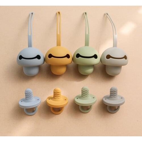 Baby Feeding 2pcs Silicone Pacifier Storage Box Set Smiley Face Food Grade Silicone Multicolor Children Pacifier Easy To Carry