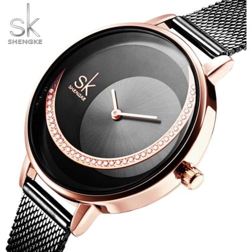 Shengke Crystal Bracelet Women Watches Luxury Brand Womens Watches SK Fashion Ladies Watch Women Creative Clock Reloj Mujer