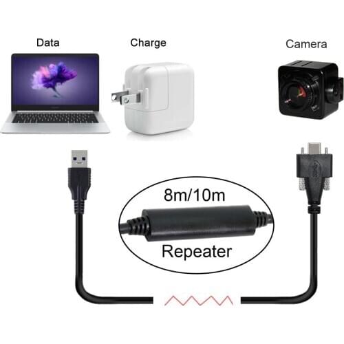 CY 8 Meters USB 3.1 Type-C Dual Screws Locking to Standard USB3.0 Data Cable Mount Type for Camera Recorder