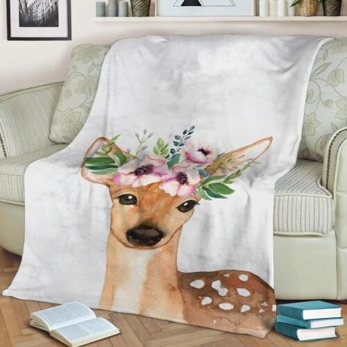 Baby Animal Floral Flannel Throw Blanket 3D Printed Keep Warm Sofa Child Blanket Home Decor Textiles Dream Family Gift