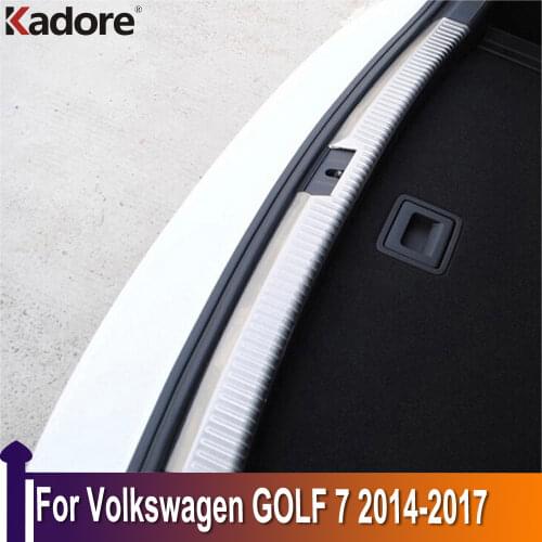 For Volkswagen GOLF 7 Golf7 2014-2017 Stainless Steel Inner Rear Bumper Protector Sill Trunk Trim Threshold Pad Plate Cover