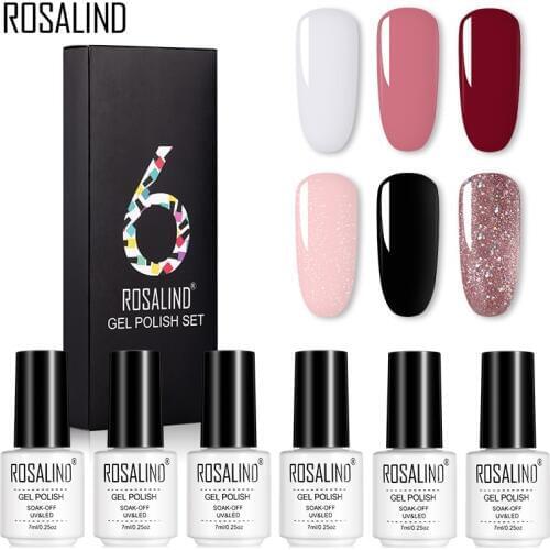ROSALIND Gel Nail Polish Manicure Set UV Gel Hybrid Varnishes Soak Off Semi Permanent Nail Art Long Lasting Need Top And Base