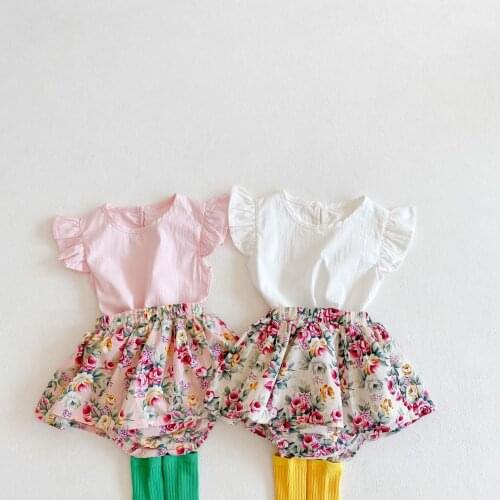 HETISO Floral Cotton 2 Pcs Baby Clothing for Girls Babies Sets Newborn Baby Girl Clothes Size 0 3 6 12 2 3 Years