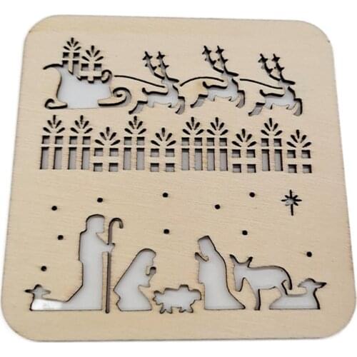 22x Natural Wooden Christmas Pendant Ornaments Painting Christmas Tree