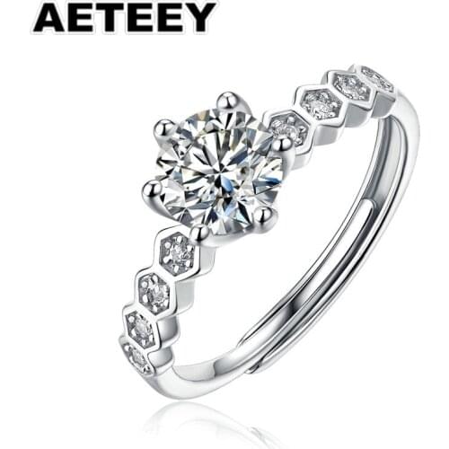 0.5/1.0/2.0/3.0 CT 8.6mm EF Round 925 Silver Moissanite Ring Diamond Test Passed engagement ring Fine Jewelry Gift JA-18