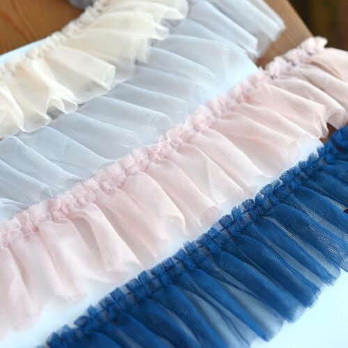 Hot sale Lace Accessories Puffy Yarn I-shaped Wrinkle Lace Clothing Lace Accessories 8cm