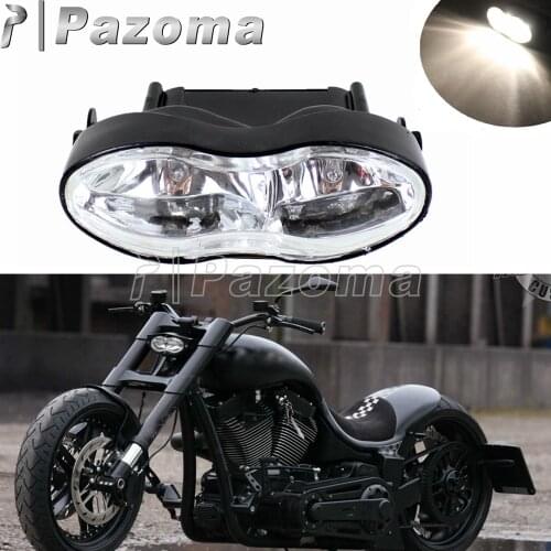Motorcycle Front Head Light Dual H3 12V 55W Bulbs Motorbike Wave Headlight Headlamp for Harley Bobber Cafe Racer Street Bikes