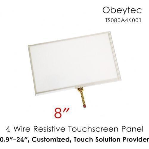 Obeytec 8" Resistive touch Panel kit, 16:9, TouchScreen 4 wires only, Active size 176.64*99.36 mm, Model No. TS080A4K001