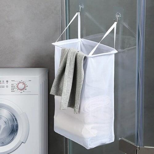 Wall Hanging Laundry Basket Portable Foldable Clothing Storage Bag Laundry Toy Bag Underwear Socks Storage Basket
