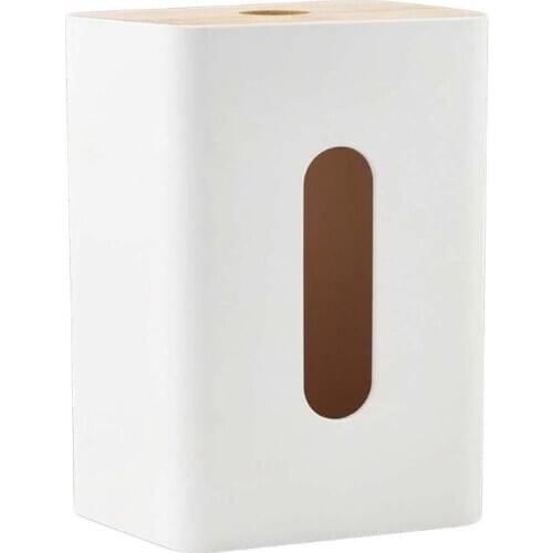 Wall Mounted Bamboo Kitchen Tissue Box Facial Paper Towels Napkin Storage Rack R7RC