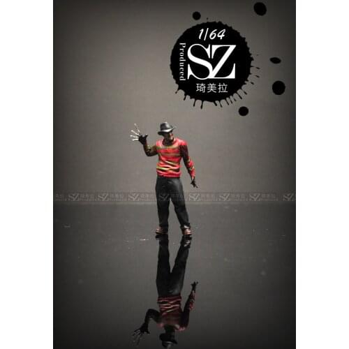 New 1/64 Resin Die-casting Movie Character Nightmare Homicide Puppet Car Scene Model Scene Layout Collection Decoration Toy