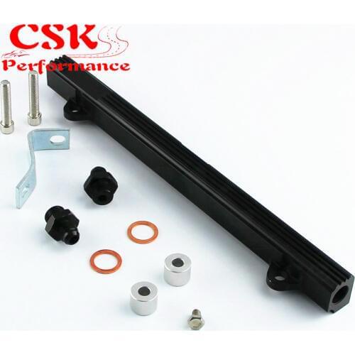 Upgrade High Flow Top Feed Injector Fuel Rail Fits For Mitsubishi Lancer EVO 4-9 4G63 Black