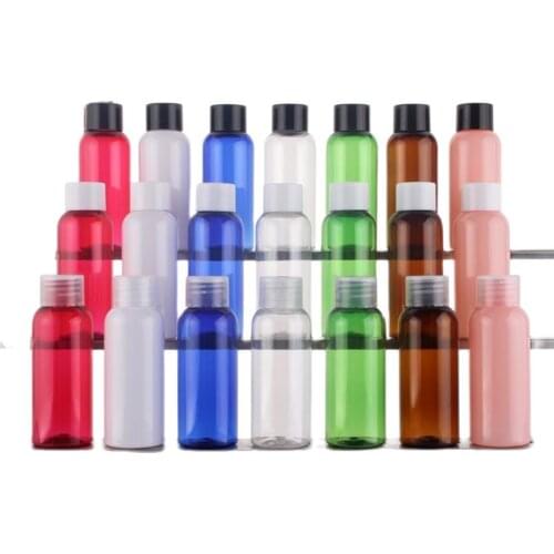 50ml few colors plastic bottle with transparent/black/white screw lid for water/toilet/toner/lotion/emulsion/shampoo packing