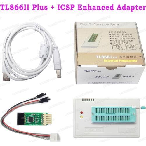 XGecu Minipro TL866II Plus USB Universal Programmer Support 15000+IC SPI Flash Nand EEPROM MCU PIC AVR + ICSP Enhanced Board