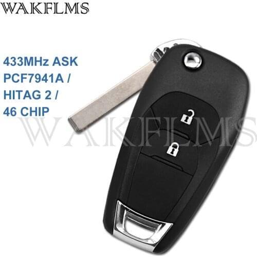 2 Buttons Flip Remote Car Key 433.92MHz ASK For Chevrolet Holden Colorado 2018 with PCF7941E HITAG 2 46 CHIP