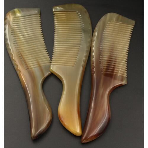 Combs Hairdressing Natural Anti Static White Buffalo Horn Comb Hair Care Massage Brush Prevent Loss Hairbrush Gift Hot Sale Sle