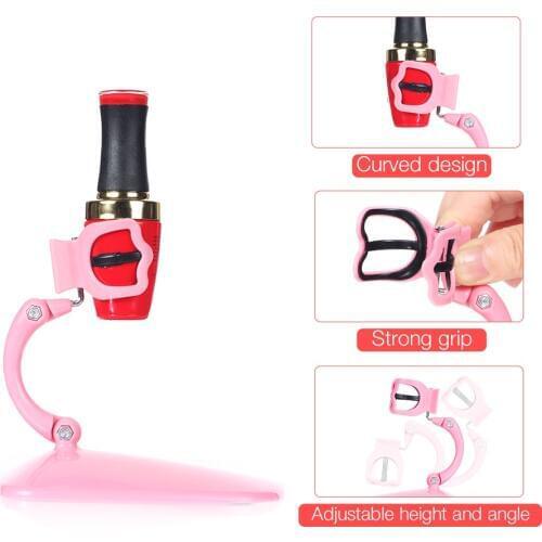Adjustable Hand Free Nail Polish Bottle Holder Display Stand Tilt Acrylic Nail Varnish Clip Grip Manicure Polish Supportive Tool