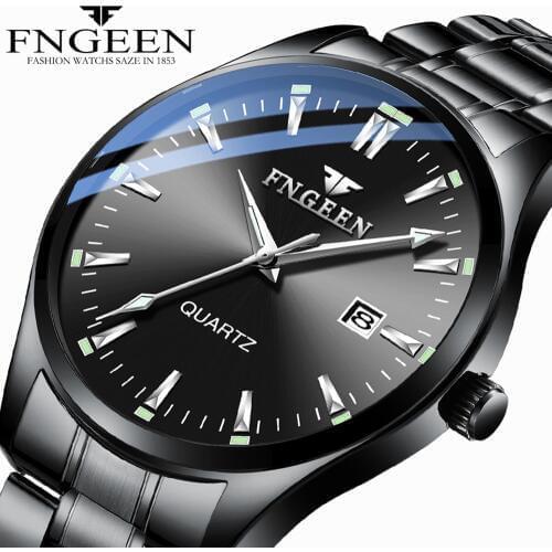 Relogio Masculino Mens Watches 2020 Top Brand Luxury Business Men Watch Black Steel Waterproof Wristwatch Male Clock Mens Watch