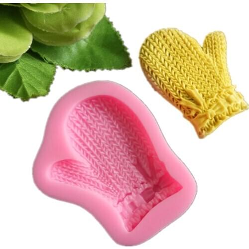 Christmas knitted gloves resin mold chinese cake mold clay mold cake decoration accessories kitchen tools KLM