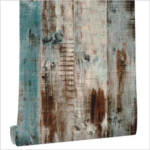 Peel and Stick Wallpaper Wood Plank Faux Wood Wallpaper Removable Self-Adhesive Vintage Wall Covering Indoor Decorations