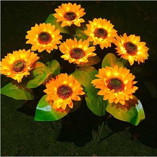 Sunflower Light Garden Lights Solar Led Light Outdoor Waterproof Fairy Lights Street Garland Lamp Christmas Lights New Year 2022
