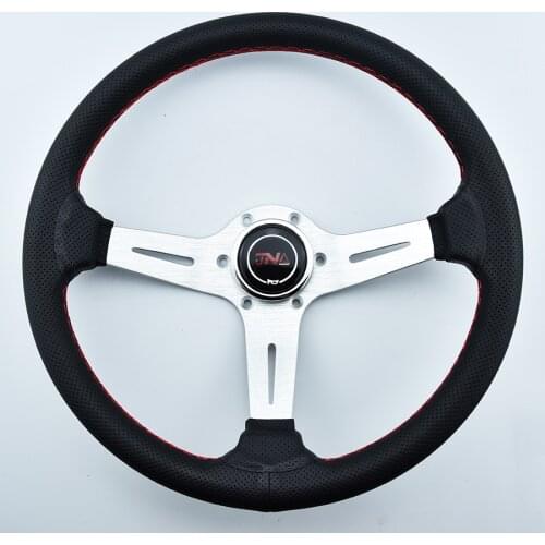 Universal 350MM Silver Spoke Racing Steering Wheel