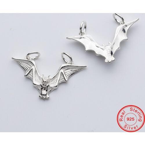 UQBing 925 Sterling Silver Charms Geometric 29*17mm Bat Animal Jewelry Findings For Women DIY Silver Charms